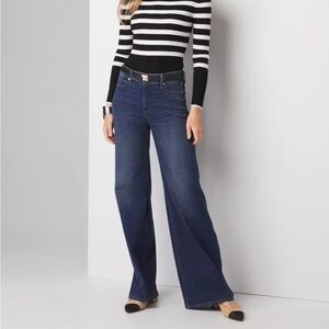 White House Black Market High Rise Everyday Soft Wide Leg Jeans Sz 14